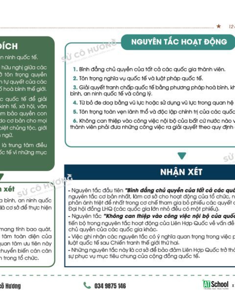 Lí thuyết Chủ đề 1 Liên hợp quốc, trật tự thế giới trong và sau chiến tranh lạnh – Lịch Sử Cô Hương